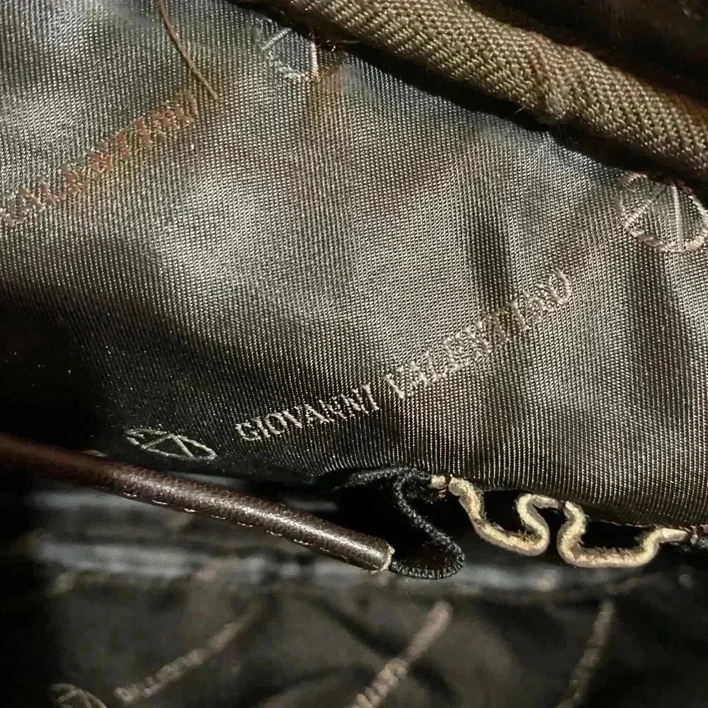 Glovanni Valentino unisex vintage brown leather wristlet clutch bag - Picture 9 of 14